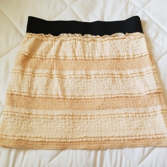 Free People Cream Lined Ruffle Skirt - Picture 1 of 5